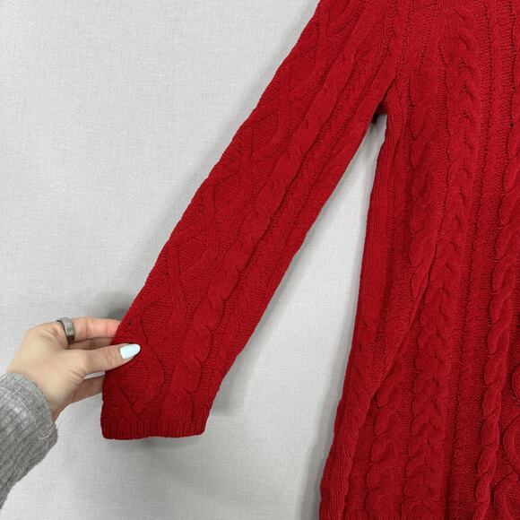 J Jill Sweater Womens Extra Small Red Cable Knit Soft Cozy Holiday Christmas - Picture 3 of 12